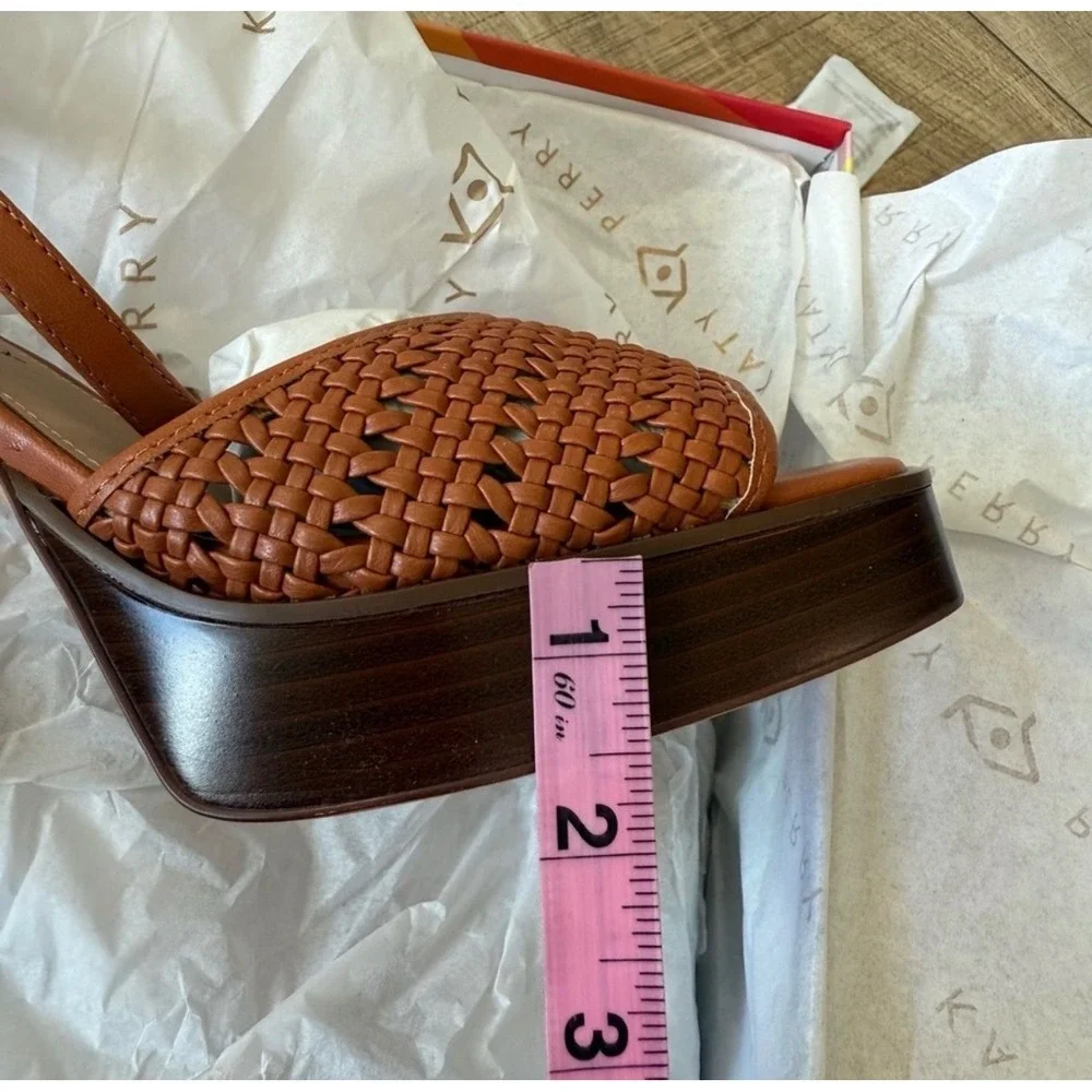 Katy Perry The Steady Ankle Strap Platform Heels Ginger Biscuit KP3101 Size 9.5M